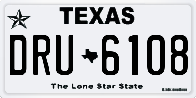 TX license plate DRU6108