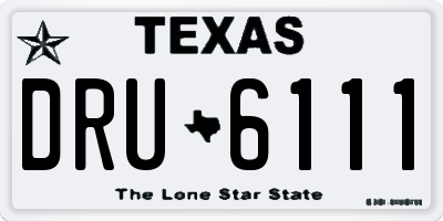TX license plate DRU6111