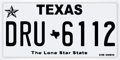 TX license plate DRU6112