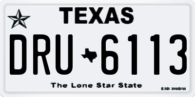 TX license plate DRU6113