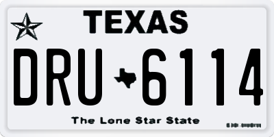 TX license plate DRU6114