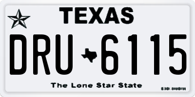 TX license plate DRU6115