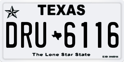 TX license plate DRU6116