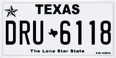 TX license plate DRU6118
