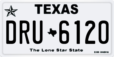 TX license plate DRU6120
