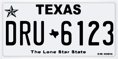 TX license plate DRU6123