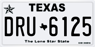 TX license plate DRU6125