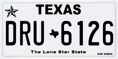 TX license plate DRU6126