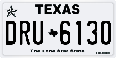 TX license plate DRU6130
