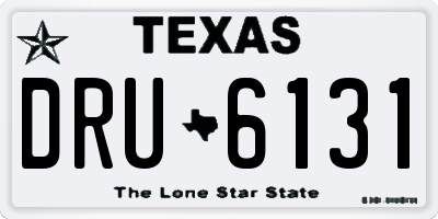 TX license plate DRU6131