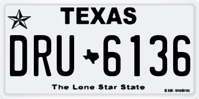 TX license plate DRU6136