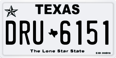 TX license plate DRU6151