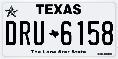 TX license plate DRU6158