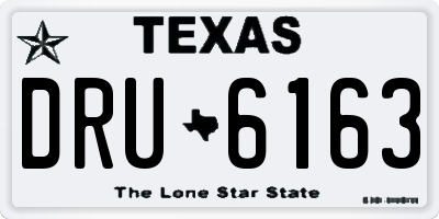 TX license plate DRU6163