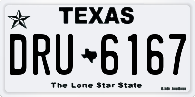 TX license plate DRU6167
