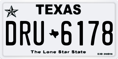 TX license plate DRU6178