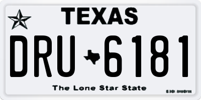 TX license plate DRU6181