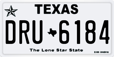 TX license plate DRU6184