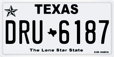 TX license plate DRU6187