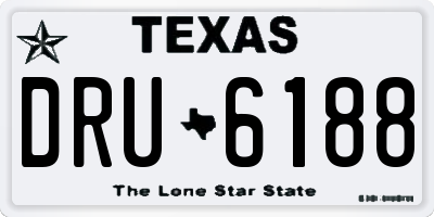 TX license plate DRU6188