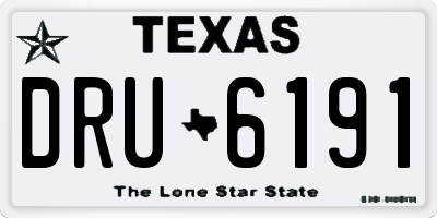 TX license plate DRU6191