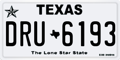 TX license plate DRU6193