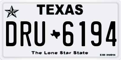 TX license plate DRU6194