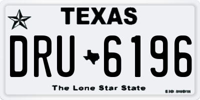 TX license plate DRU6196