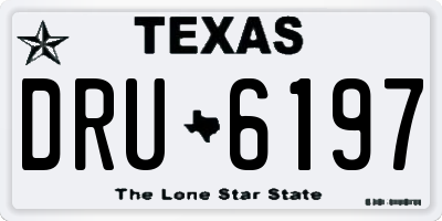 TX license plate DRU6197