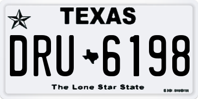 TX license plate DRU6198