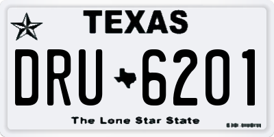TX license plate DRU6201