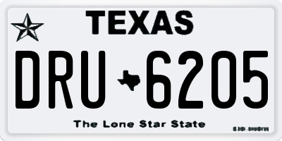 TX license plate DRU6205