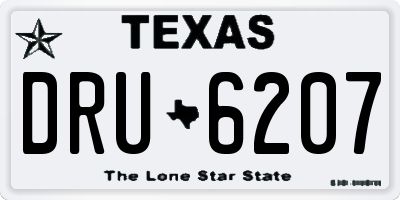 TX license plate DRU6207