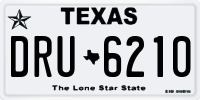 TX license plate DRU6210
