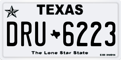 TX license plate DRU6223