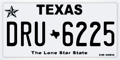 TX license plate DRU6225