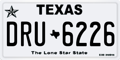 TX license plate DRU6226
