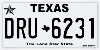 TX license plate DRU6231