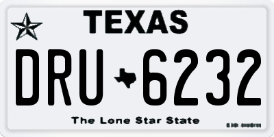 TX license plate DRU6232