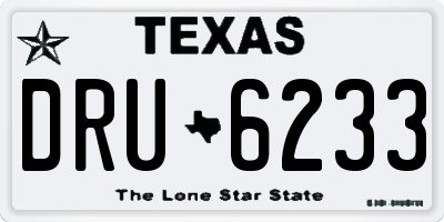 TX license plate DRU6233