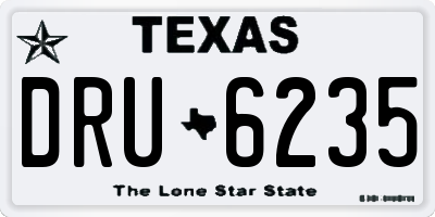TX license plate DRU6235