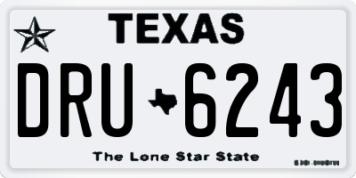 TX license plate DRU6243