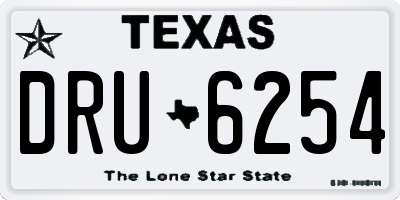 TX license plate DRU6254