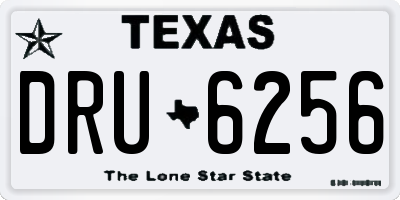 TX license plate DRU6256