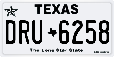 TX license plate DRU6258