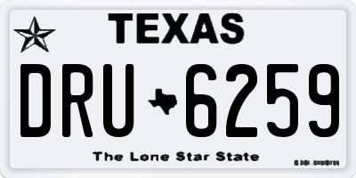 TX license plate DRU6259