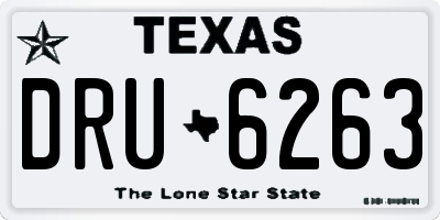 TX license plate DRU6263