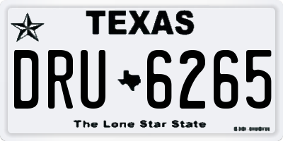 TX license plate DRU6265