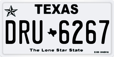 TX license plate DRU6267