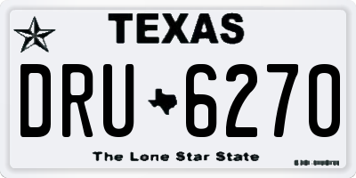 TX license plate DRU6270